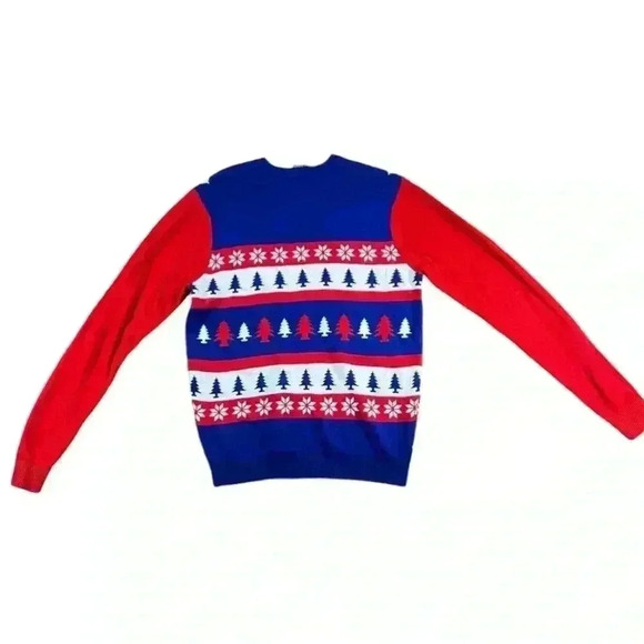 NFL Team Apparel New York Giants Ugly Christmas Sweater Red White Blue | Size M - Picture 2 of 5